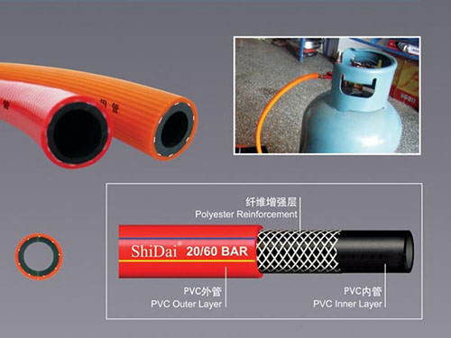 PVC high - strength polyester fiber reinforced Type Ⅱ gas - specific hose PVC高強度滌綸纖維增強Ⅱ型煤氣專用軟管